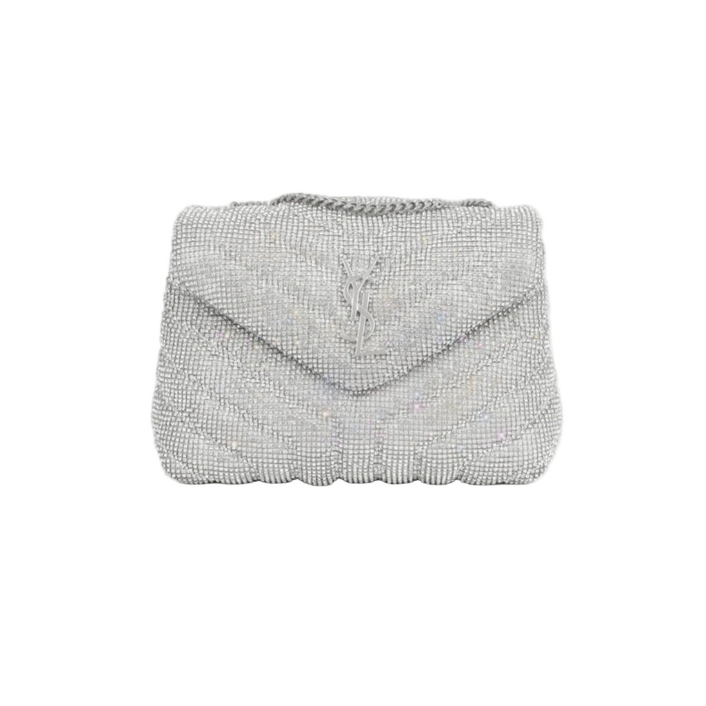 Saint Laurent Loulou Small Crystal-embelished Quilted Leather Shoulder Bag