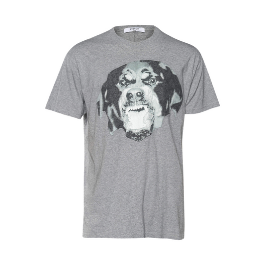 Givenchy Grey Mélange Knit Columbian Fit Rottweiler T-Shirt