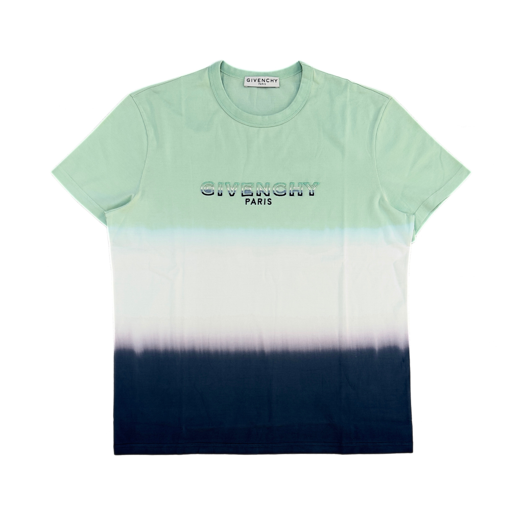 Givenchy Tricolor Dip Dye Flocked Logo Oversized T-Shirt