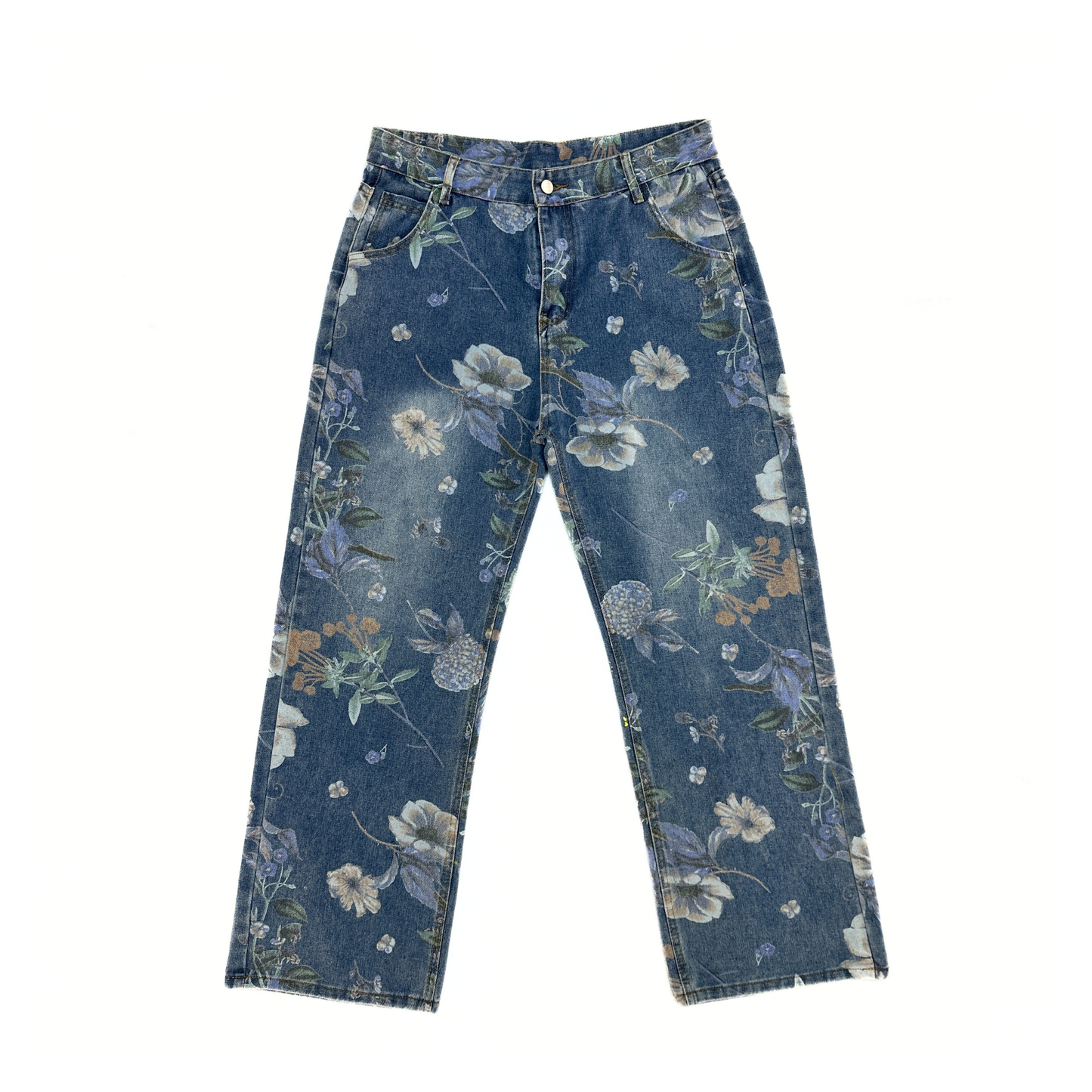 WhoHurtYou Denim Printed Jeans Floral