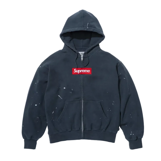 Supreme MM6 Maison Margiela Box Logo Zip Up Hooded Sweatshirt Navy
