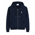 Ami Paris de Coeur Zipped Hoodie Men's Navy White
