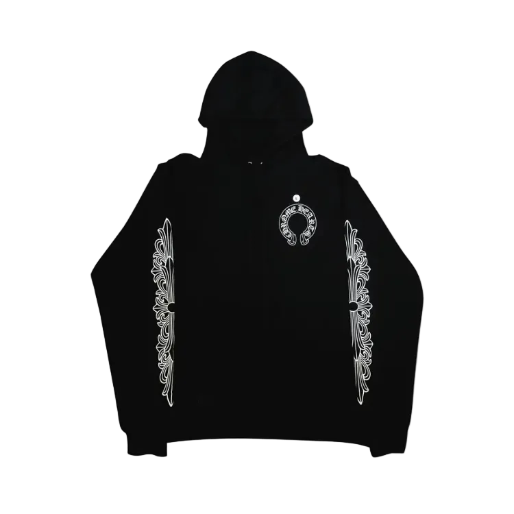 Chrome Hearts Horseshoe Floral Hoodie 'Black'