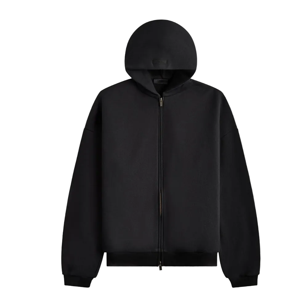 Fear of God Essentials Black Full Zip Hoodie