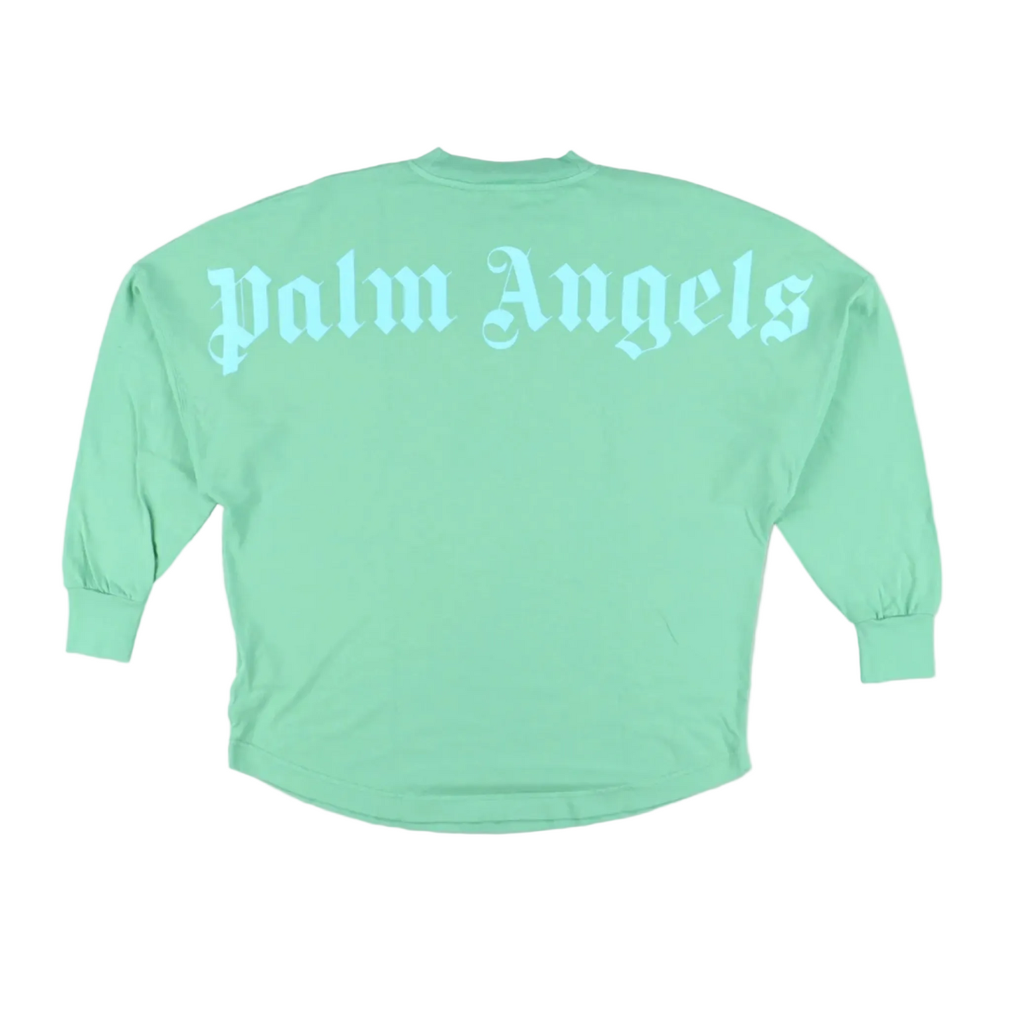 Palm Angels Fluo Green Classic Logo Long Sleeve T-Shirt