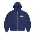 Corteiz Island Puff Print Zip Hoodie Navy