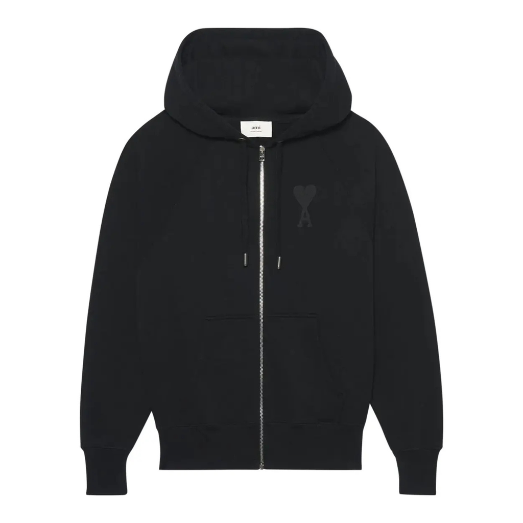 Ami Paris de Coeur Zipped Hoodie Men's Black
