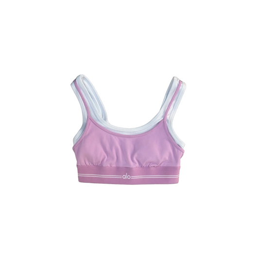 Alo Airbrush Better Together Bra Candy Heart Pink/White