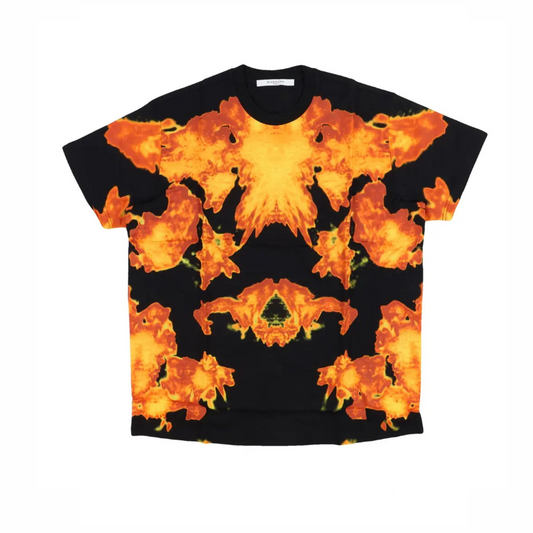 Givenchy Black Abstract Flame Print Oversized T-shirt