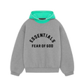 Fear of God Essentials Nylon Fleece Hoodie 'Dark Heather Oatmeal/Mint Leaf'