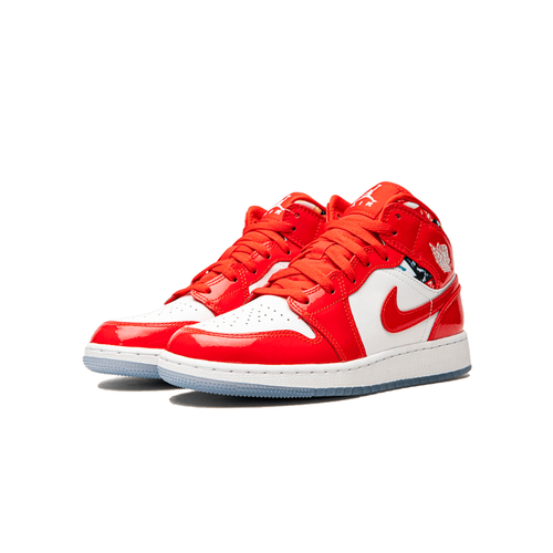 Air Jordan 1 Mid Barcelona Sweater Red Patent