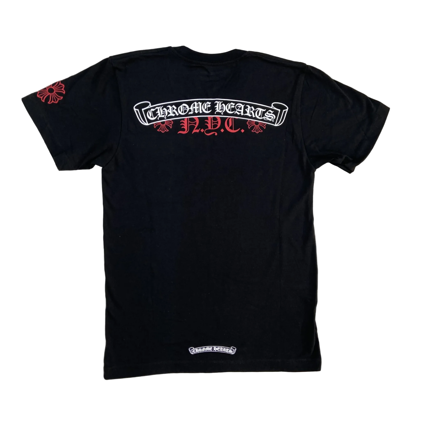 Chrome Hearts NYC Exclusive Scroll Logo Tee Black/Red