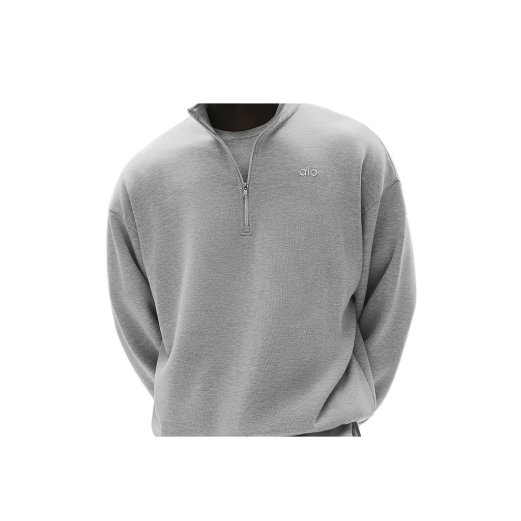 Alo Accolade 1/4 Zip Pullover Athletic Heather Grey W