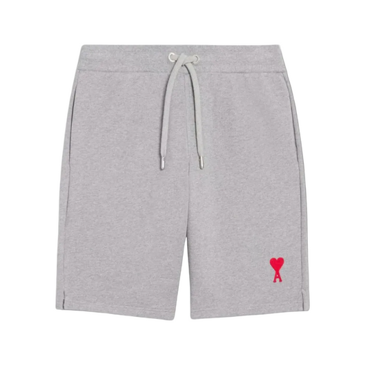 Ami Paris Small A Heart Shorts 'Grey/Red'