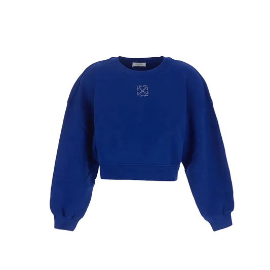 Off-White Arrows Long-Sleeved Cropped Sweatshirt blue