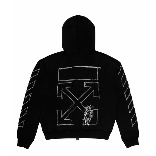 Off-White Mens Arrow Rat Hoodie Heavy Sweatshirt