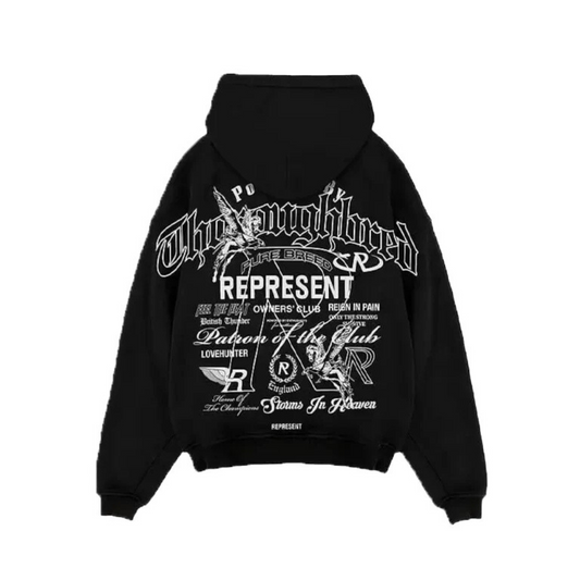 Bluzë me Kapuç Represent Customs Monochrome Icons, e Zezë