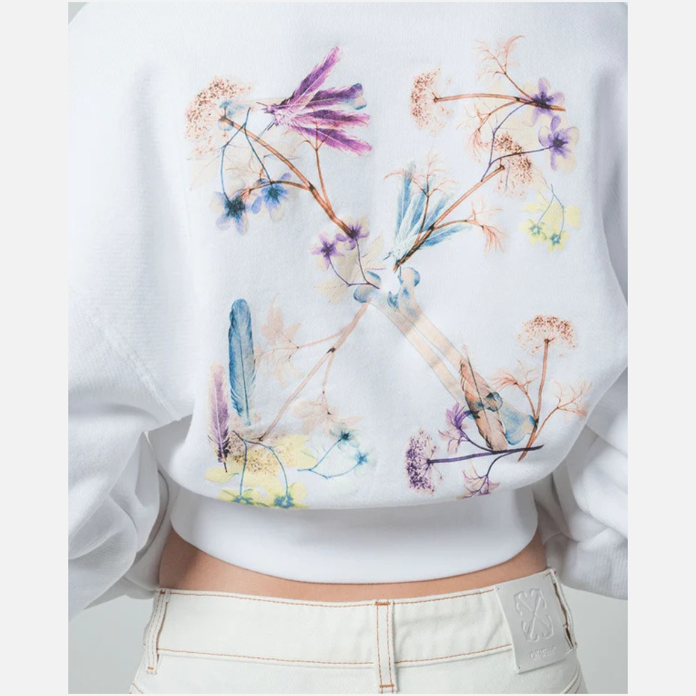 Off-White Xray arrow crop sweatshirt (Women's) white