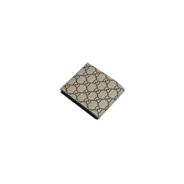 Gucci Tiger Print GG Bi-fold Supreme Wallet Beige