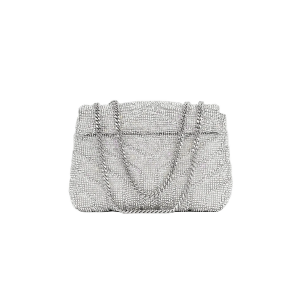 Saint Laurent Loulou Small Crystal-embelished Quilted Leather Shoulder Bag