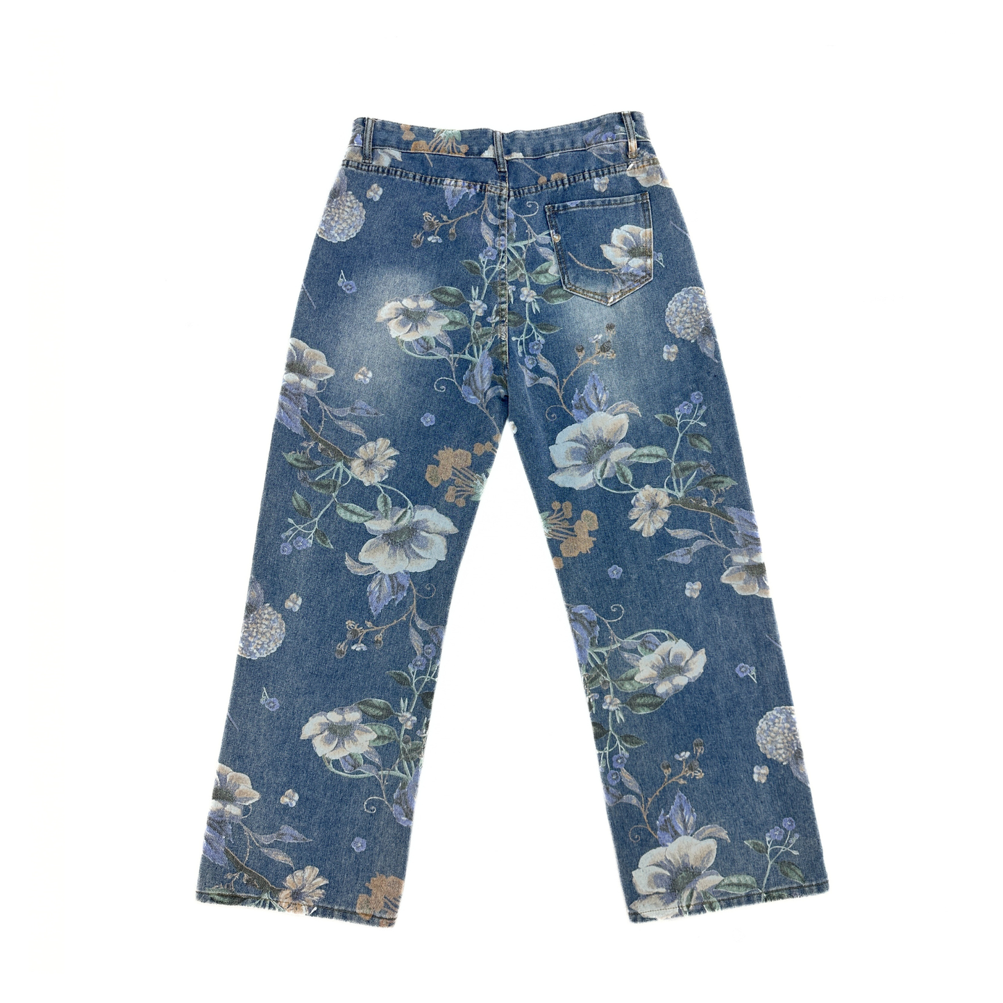 WhoHurtYou Denim Printed Jeans Floral