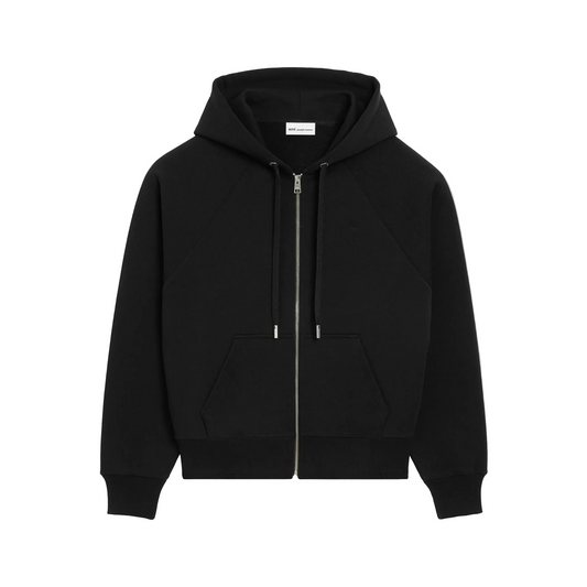 Ami De Coeur Zip-Up Cotton Hoodie 'Black'