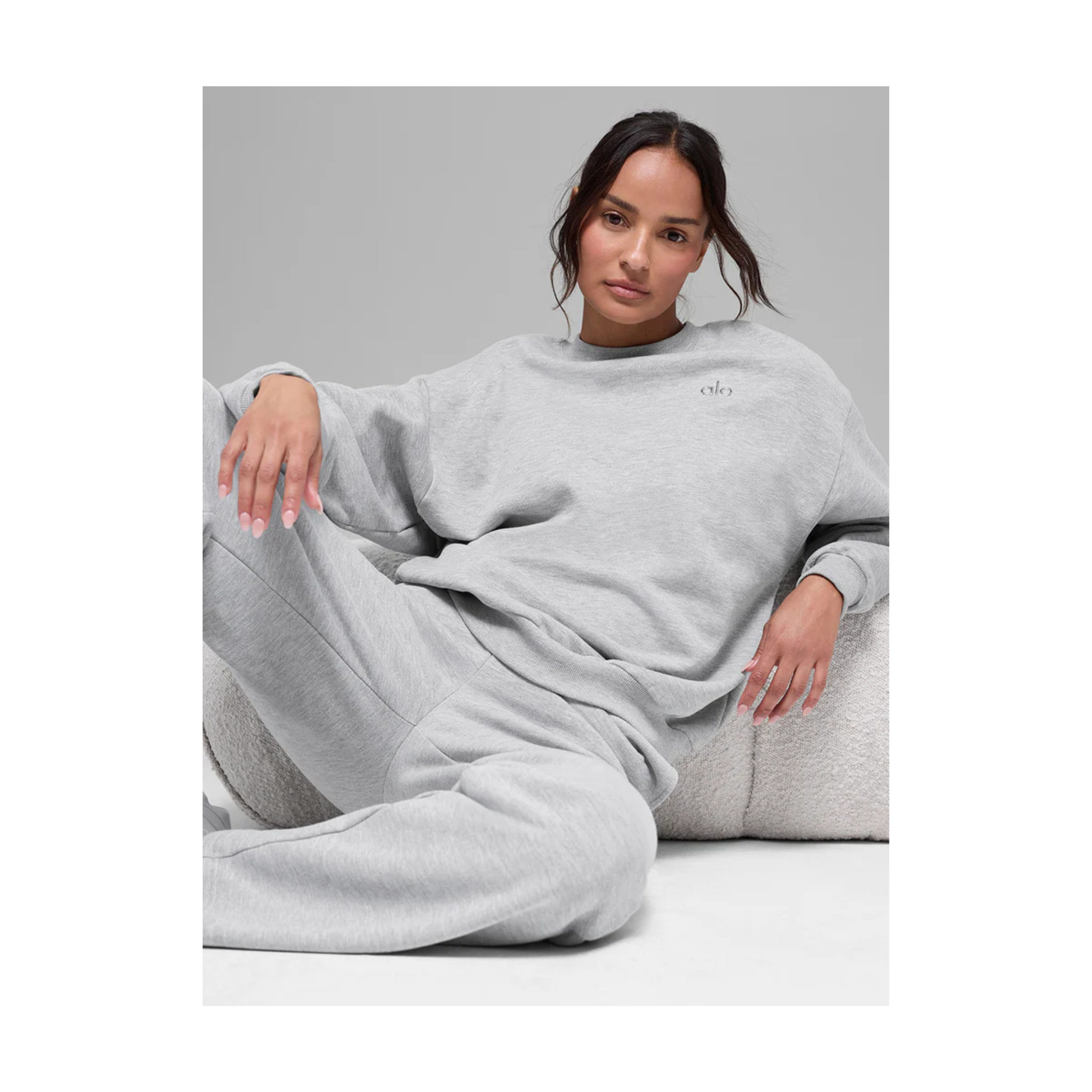 Alo Accolade Crew Neck Pullover Heather Grey