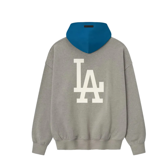 Fear of God Essentials Dodgers Sport Hoodie 'Concrete Heather/Blue Sapphire'
