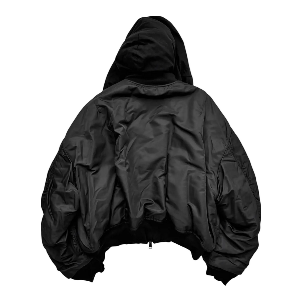 Balenciaga Incognito Silk Padded Distressed Bomber
