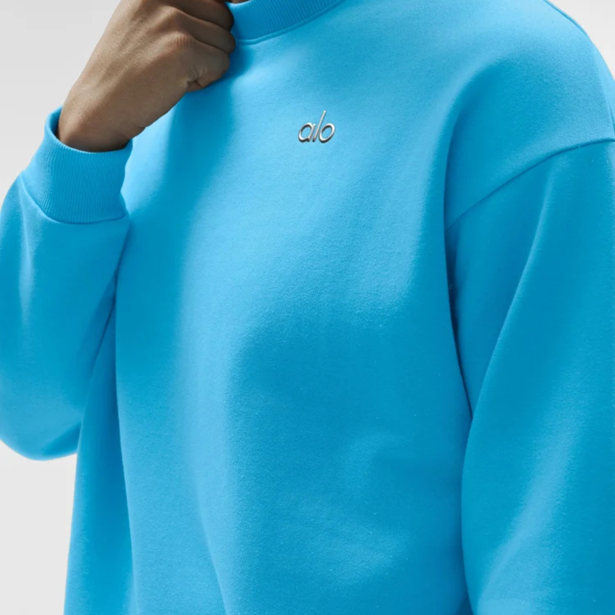 Alo Accolade Crew Neck Pullover Azure Blue