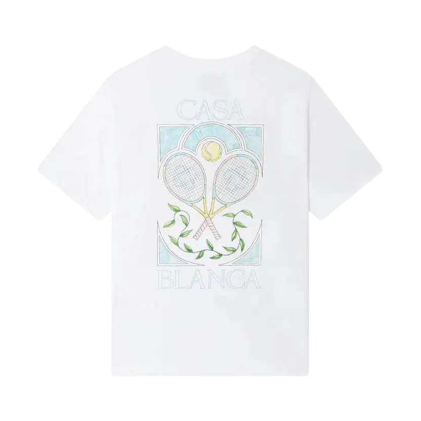 Casablanca Tennis Pastelle T-Shirt 'White'