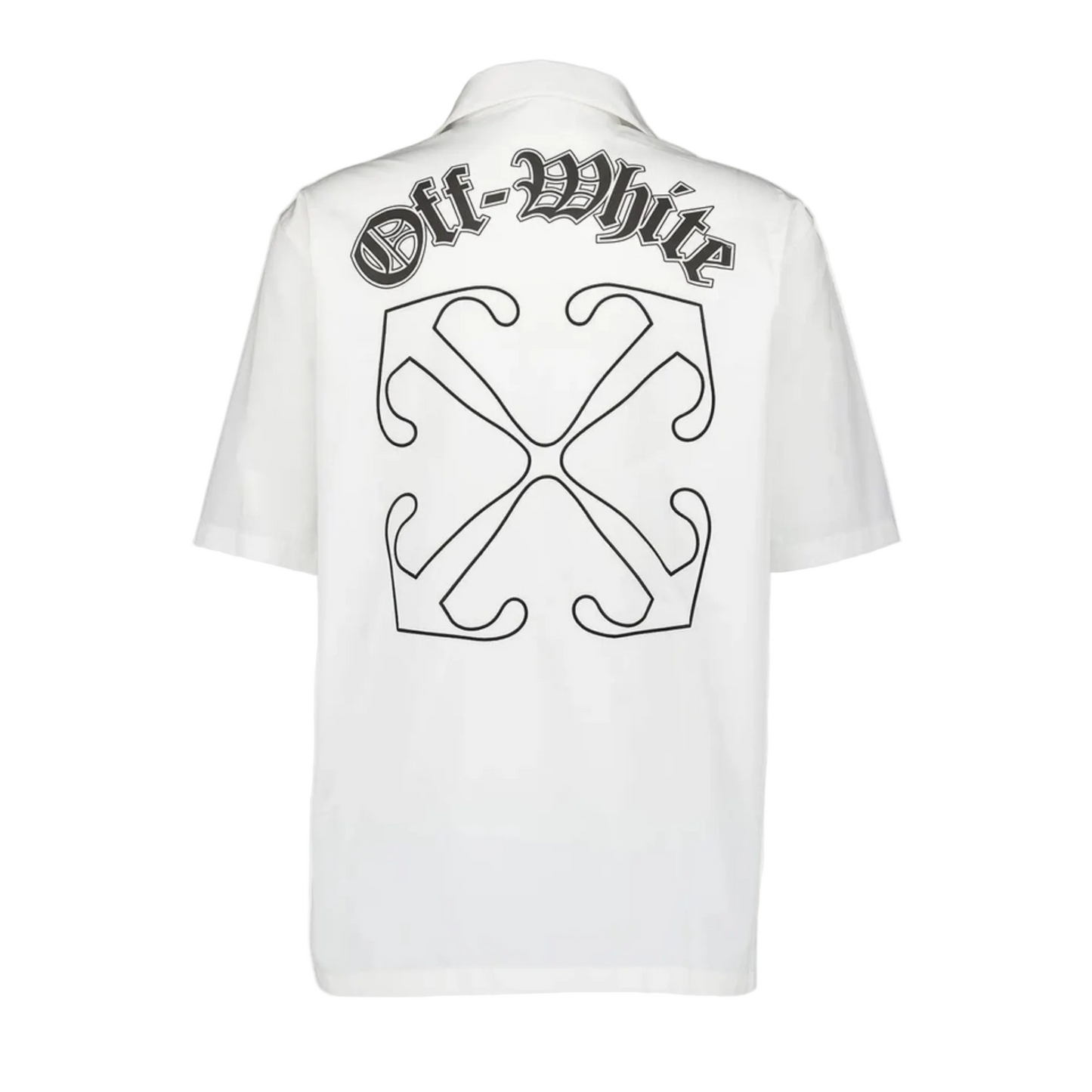 Off-White Gothic Arrows Cotton Poplin Bowling Shirt