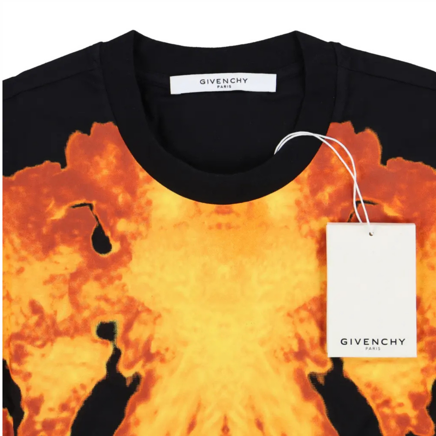 Givenchy Black Abstract Flame Print Oversized T-shirt