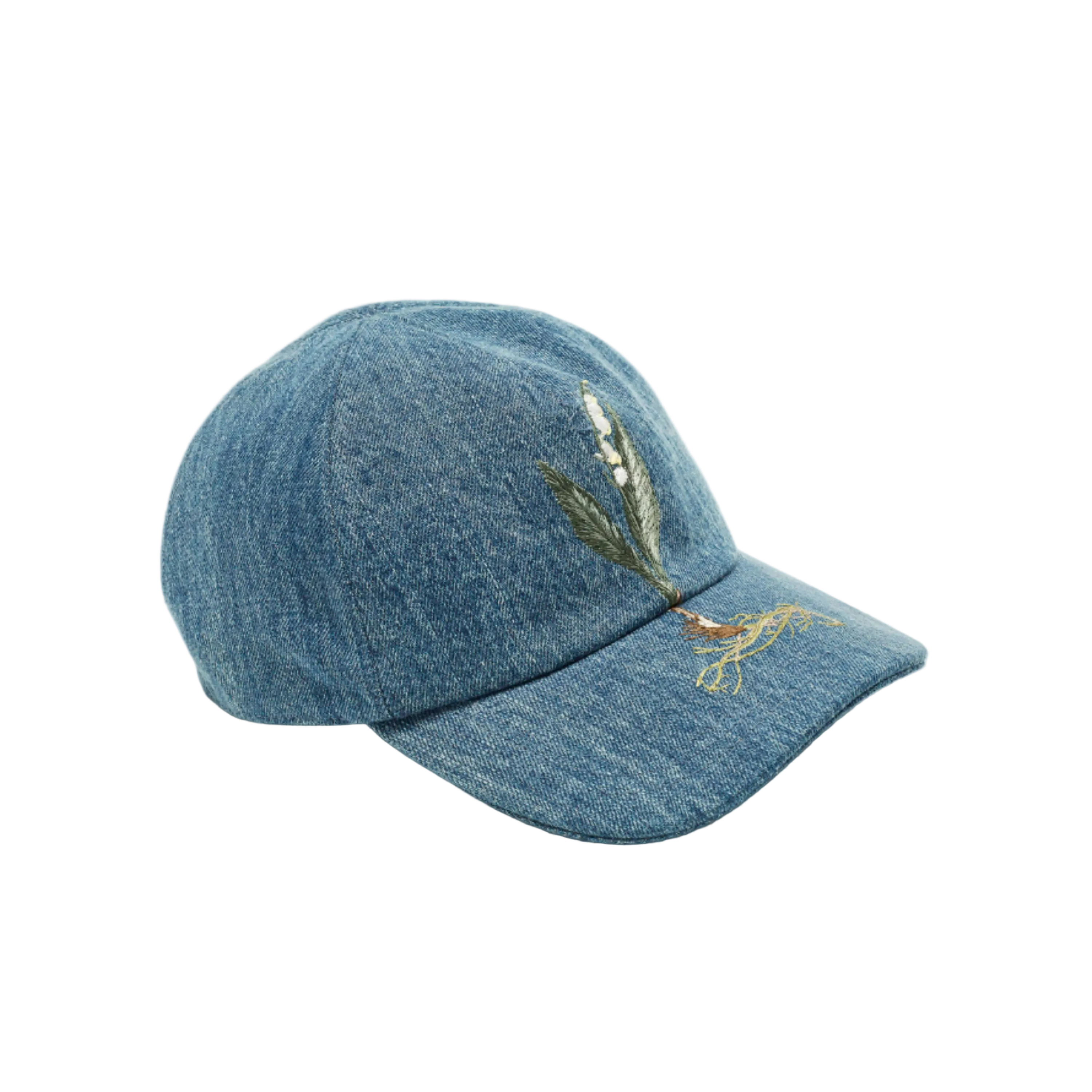 Dior Homme Blue Lily Embroidered Denim Baseball Cap