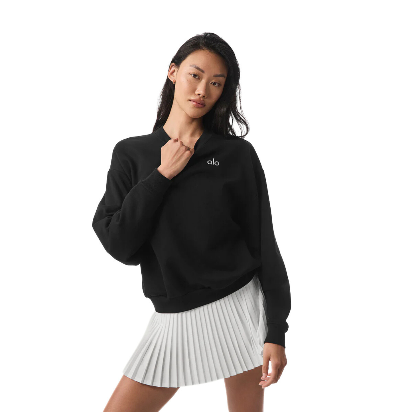 Alo Accolade Crew Neck Pullover Black