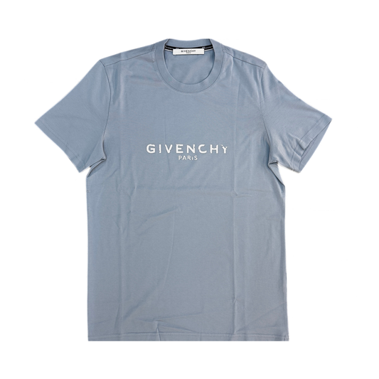 Givenchy Distressed Logo T-shirt Baby Blue