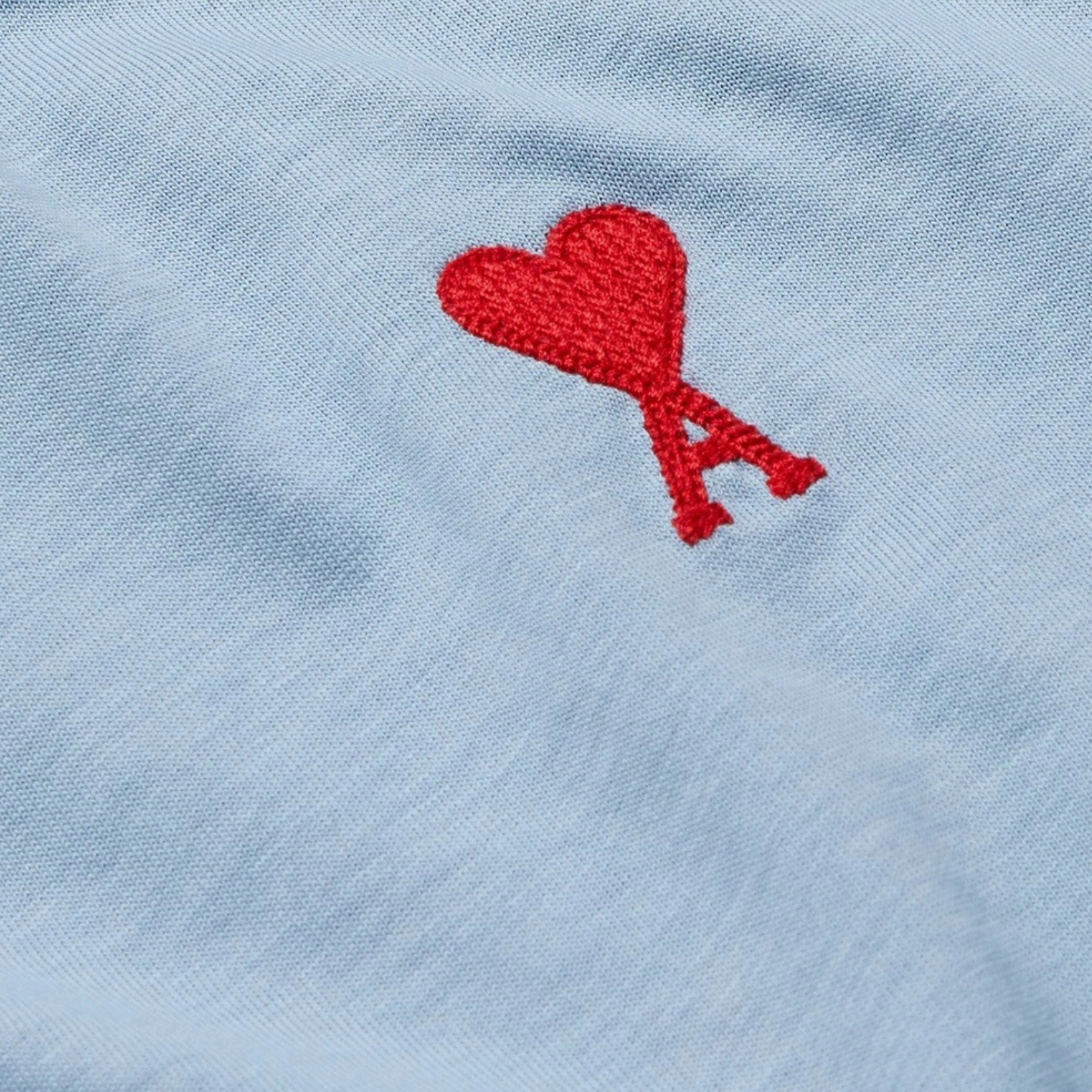 AMI Paris - Logo-Embroidered Cotton-Jersey T-Shirt - Blue