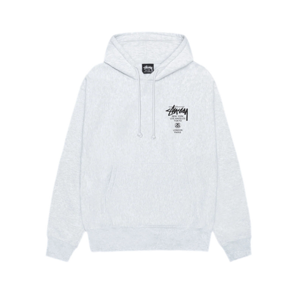 Stussy World Tour Hoodie 'Ash Heather'
