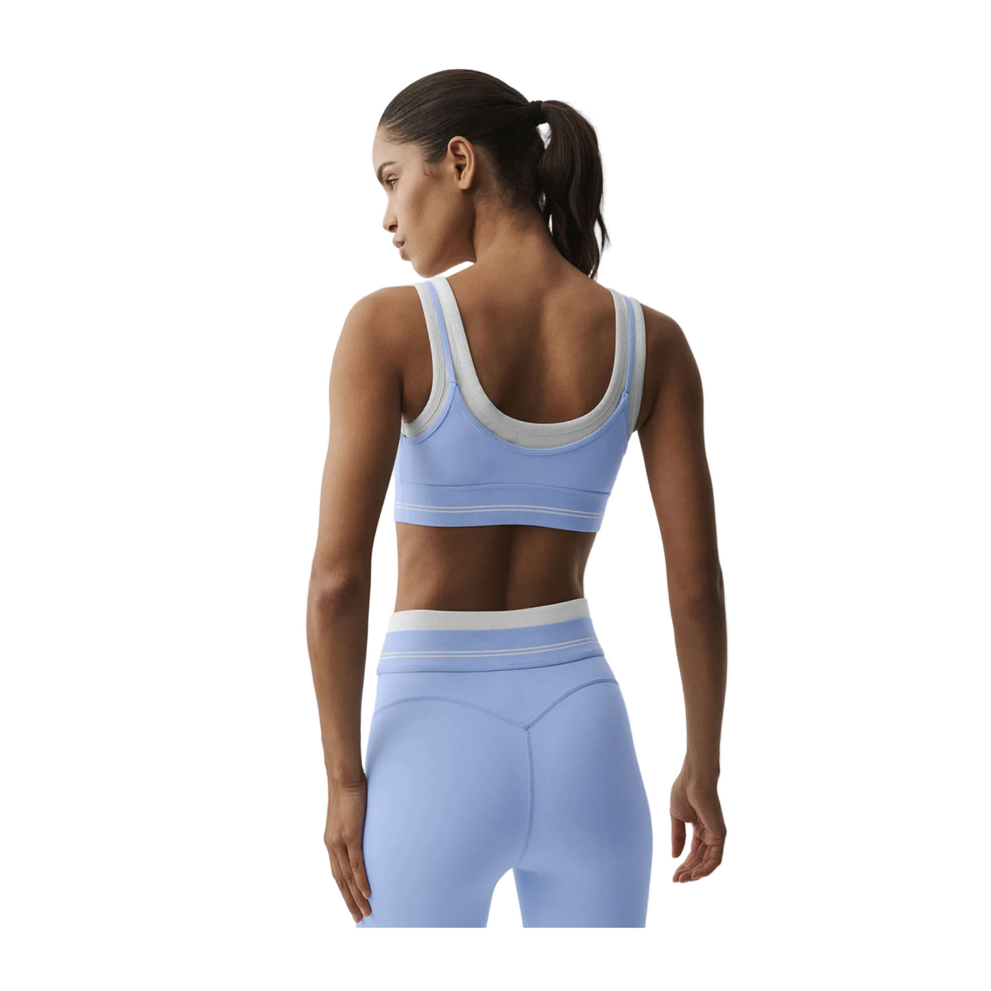 Alo Airbrush Better Together Bra Light Provence Blue/White