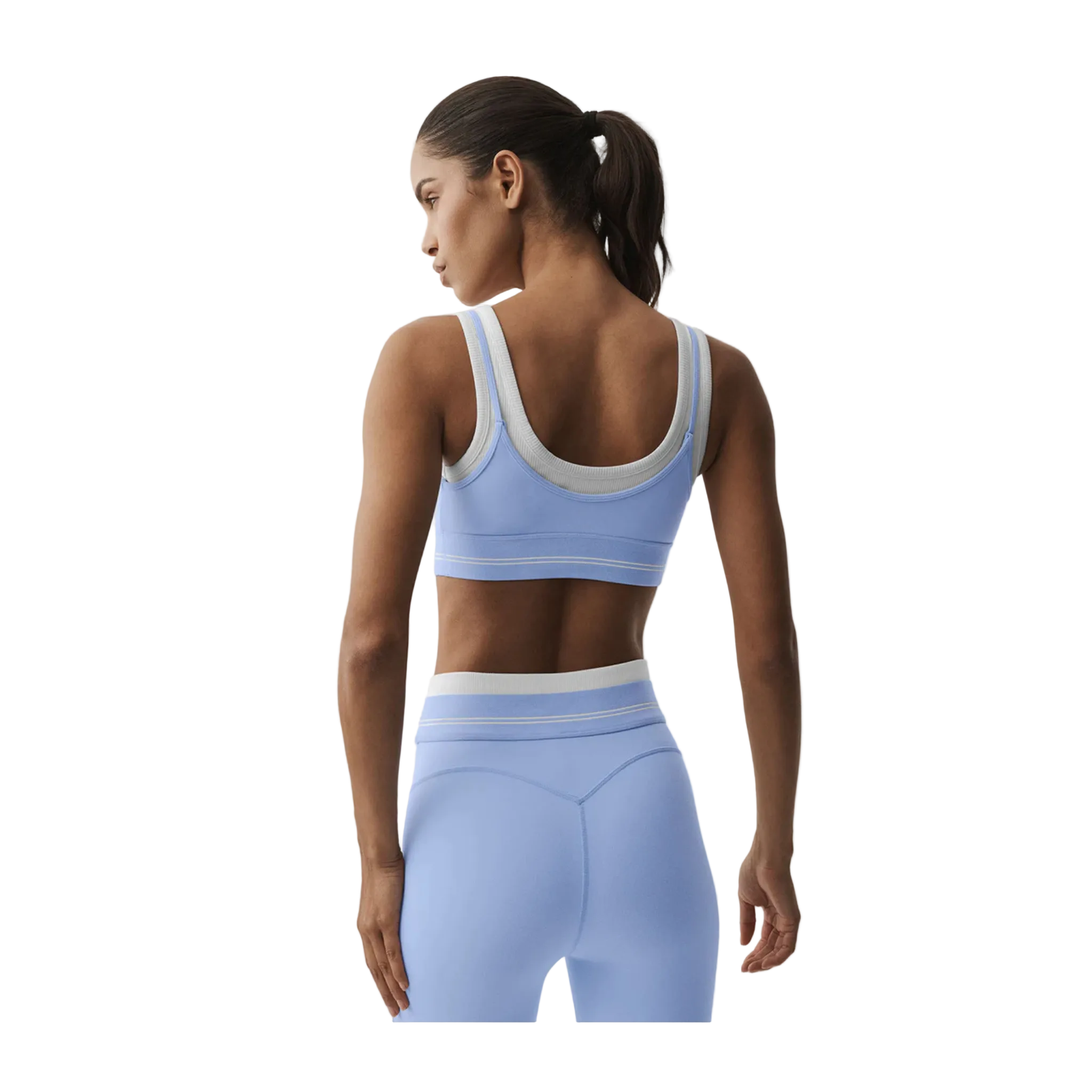 Alo Airbrush Better Together Bra Light Provence Blue/White