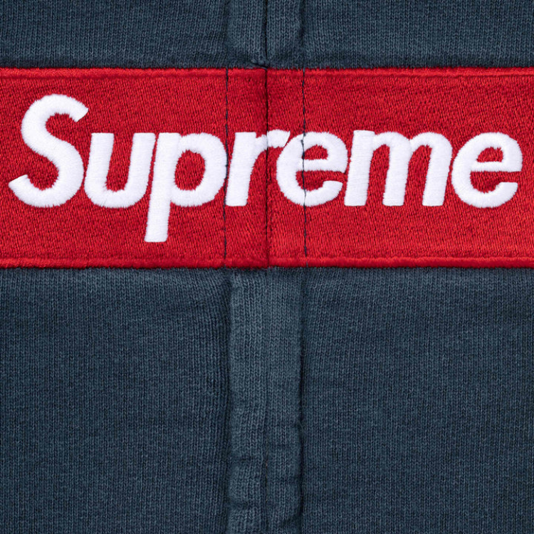 Supreme MM6 Maison Margiela Box Logo Zip Up Hooded Sweatshirt Navy