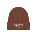 Supreme Chunky Rib Classic Logo Beanie Brown