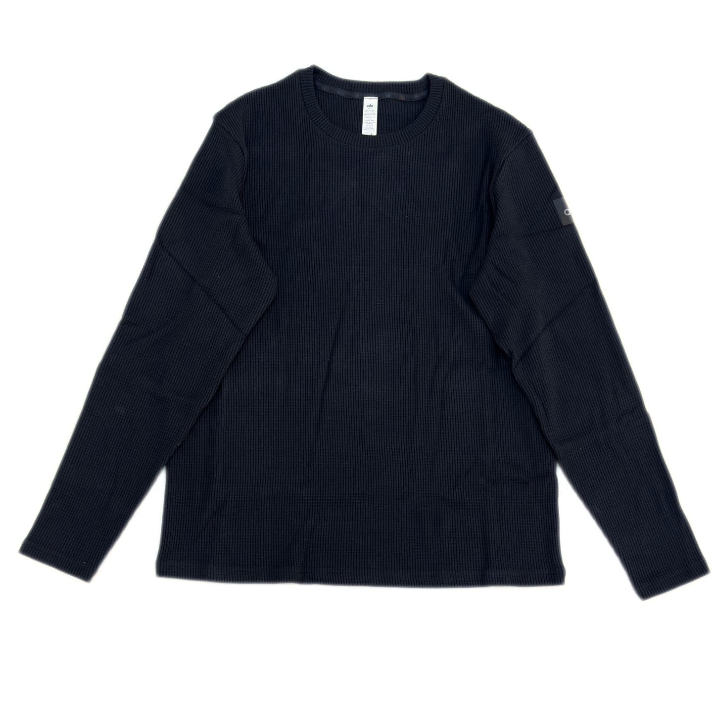 Alo Elevate Waffle Long Sleeve Crew Black