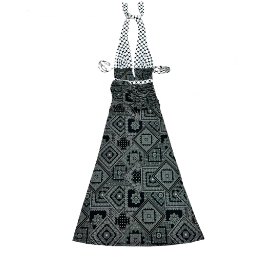 WhoHurtYou Keffiyeh Maxi Dress Pattern Black