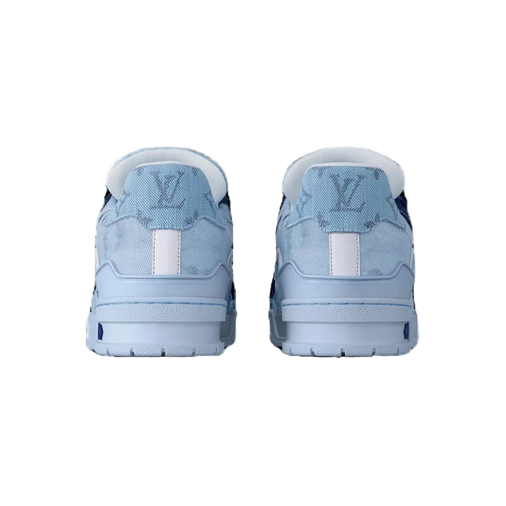 Louis Vuitton LV Trainer Blue Bleached Monogram Denim - 48h