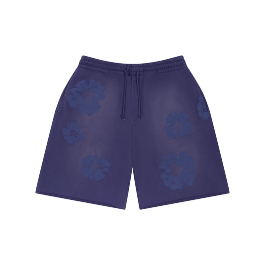 Denim Tears - Mens Mono Cotton Wreath Sweatshorts-(Washed Blue)