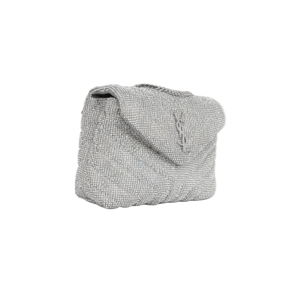 Saint Laurent Loulou Small Crystal-embelished Quilted Leather Shoulder Bag