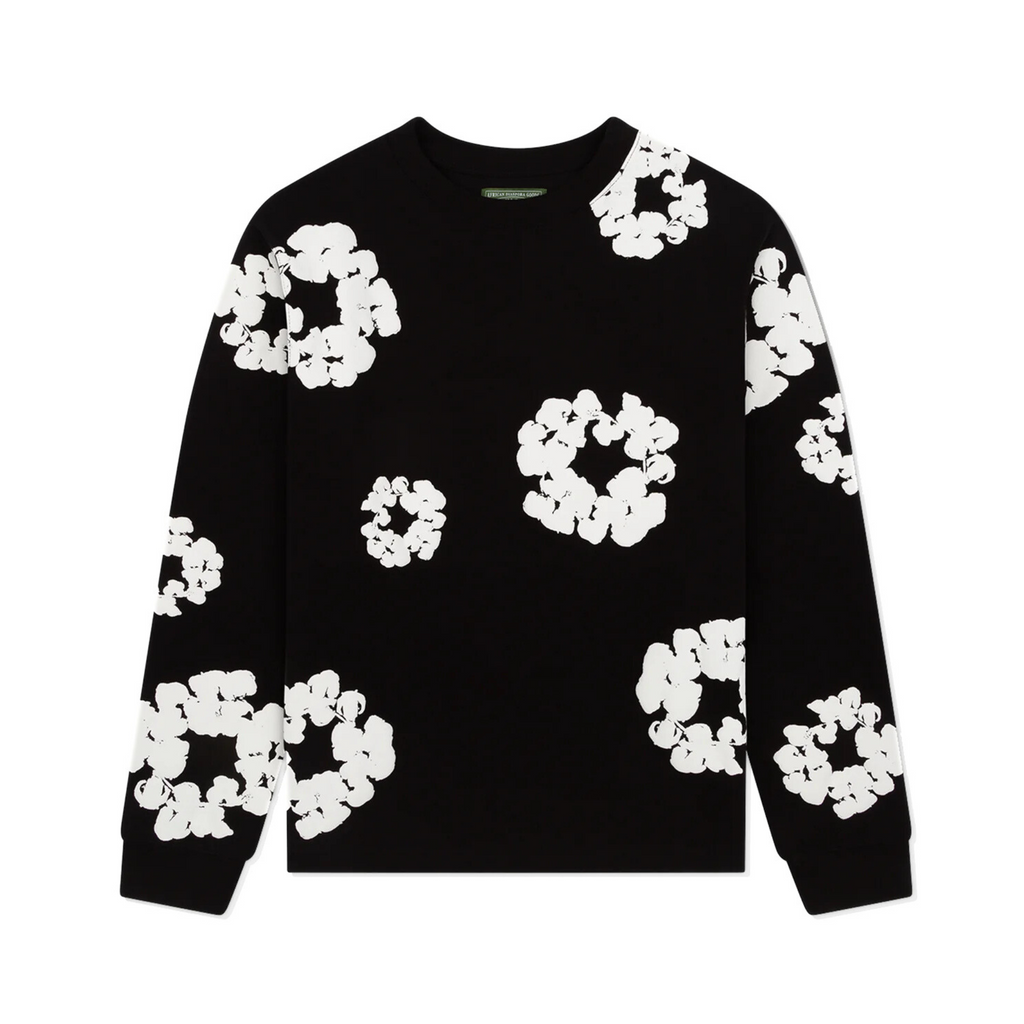 Denim Tears Long Sleeve Cotton Wreath Tee 'Black'