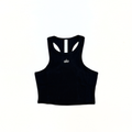 Alo Yoga Aspire Cropped Cotton-Blend Tank Top Black/White