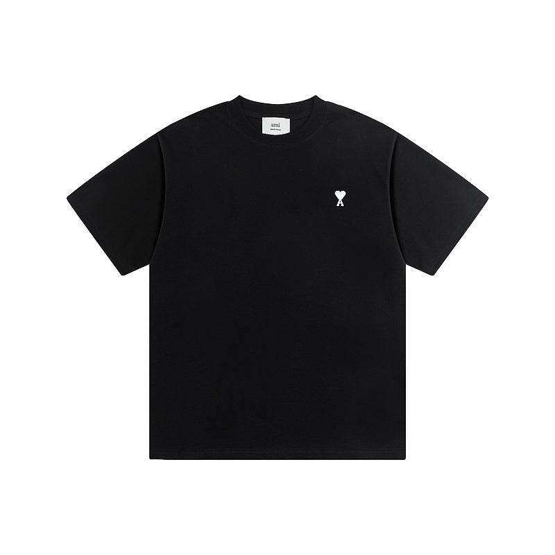 AMI Paris  de Coeur logo-embroidered T-shirt Black